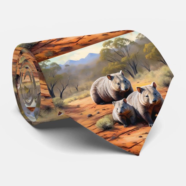 Outback Trio: Wombat Wanderers Krawatte (Gerollt)