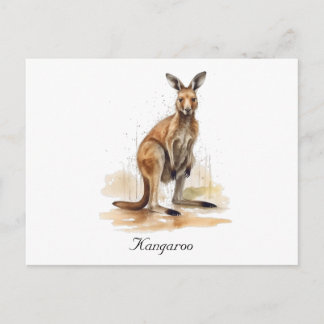 Outback Wanderer: Watercolor-Känguru individuell Postkarte