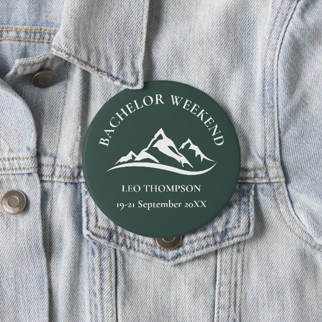 Outdoor-Abenteuer-Berg-Junggesellen-Wochenende Button (Beispiel)