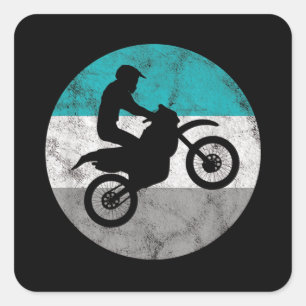 Outdoor-Abenteuer-Motorradfahrer Quadratischer Aufkleber