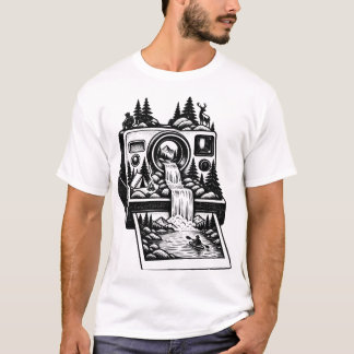 Outdoor-Abenteuer Vintage-Kamera & Wandern T-Shirt