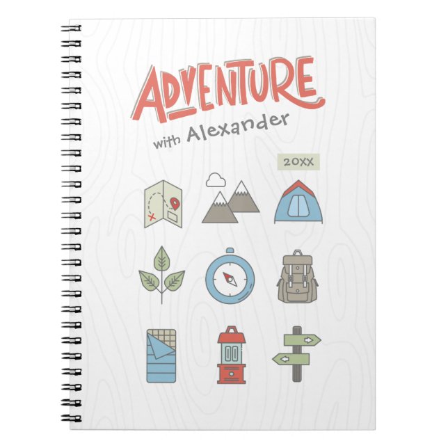 Outdoor Adventure Camping Grafik-Foto-Notebook Notizblock (Vorderseite)
