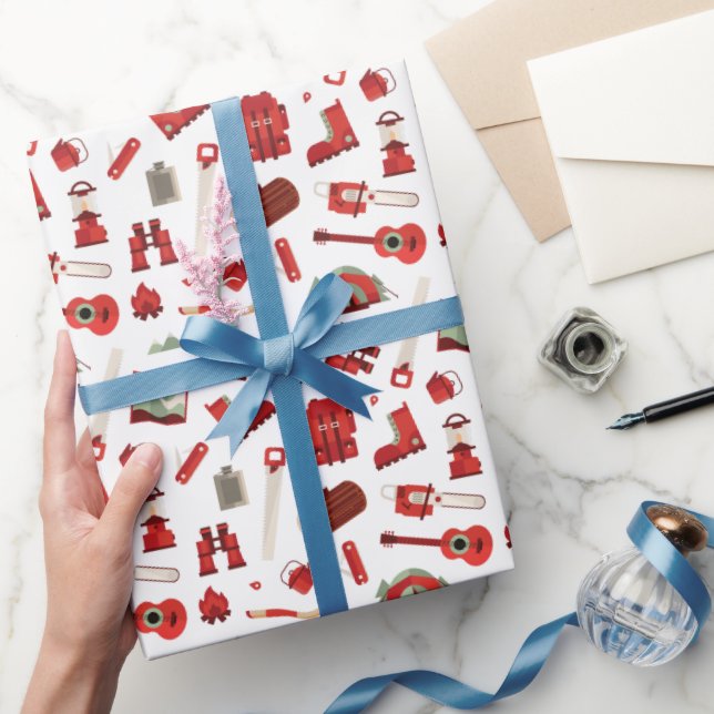 Outdoor Adventure Camping und Wanderdesign Geschenkpapier (Schenken)