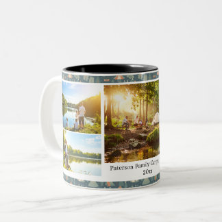Outdoor Adventure Photo Collage Hiking Camping Zweifarbige Tasse