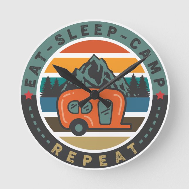 Outdoor Adventure Runde Wanduhr (Vorderseite)