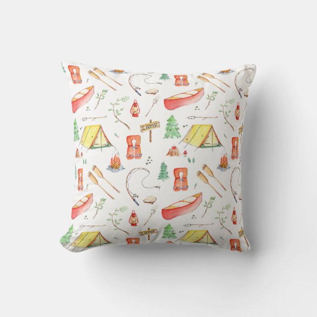 Outdoor Adventure Watercolor Kissen (Vorderseite)