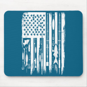 Outdoor-Angeln Amerikanische Flagge Fischer Fischl Mousepad
