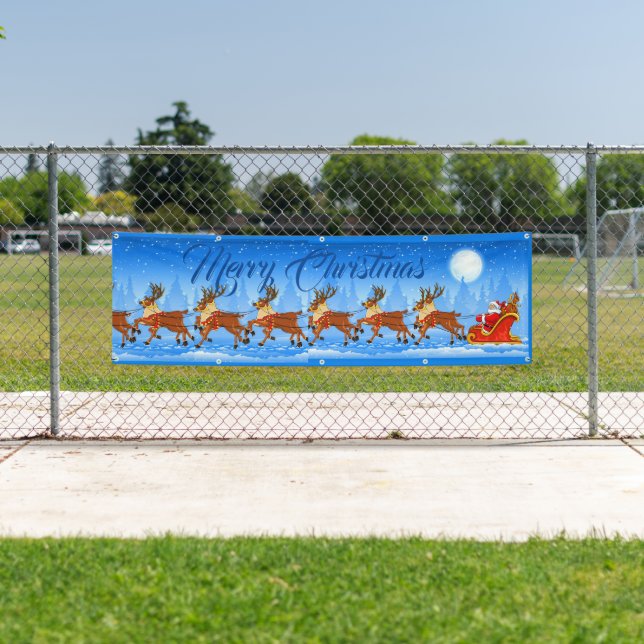 Outdoor Banner über die Stadt frohe Weihnachten (Insitu)