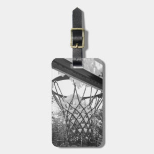 Outdoor Basketball Hoop Winterschnee Foto Gepäckanhänger
