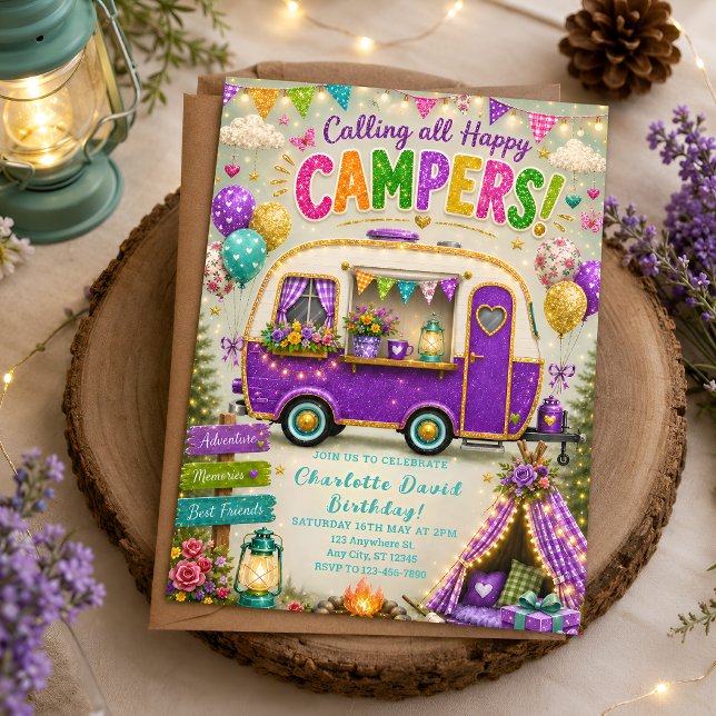 Outdoor-Boho-RV-Geburtstagsfeier Einladung (Von Creator hochgeladen)