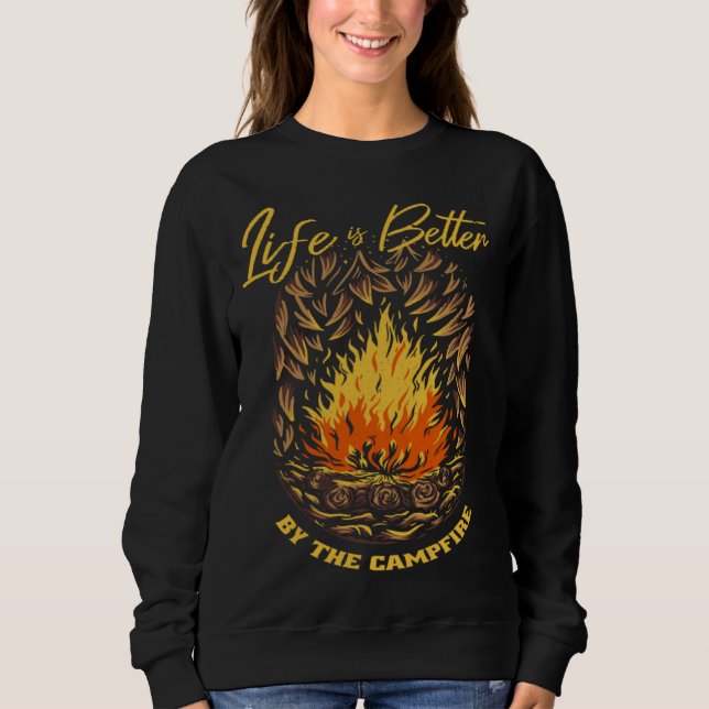 Outdoor Camping and Campfires Men Women Inspiratio Sweatshirt (Vorderseite)