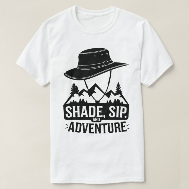 Outdoor Camping Hat Mountains Adventure Art T-Shirt (Design vorne)