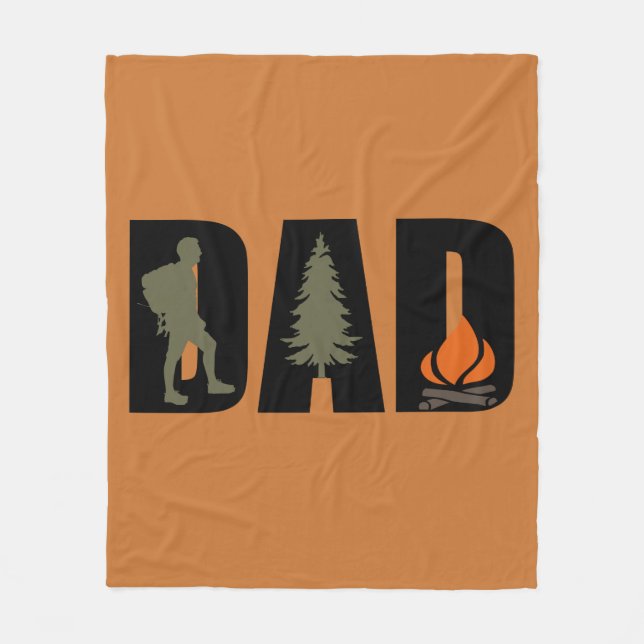 Outdoor Camping Papa glücklicher Camper Fleecedecke (Vorderseite)