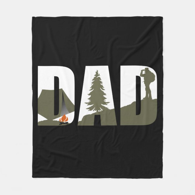 Outdoor Camping Papa glücklicher Camper Fleecedecke (Vorderseite)