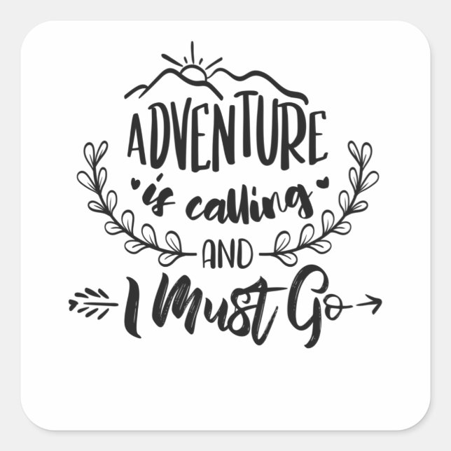 Outdoor Camping Wandergebiet Geschenke Quadratischer Aufkleber (Vorderseite)