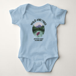 Outdoor Camping Wild and Free Custom Reunion Baby Strampler