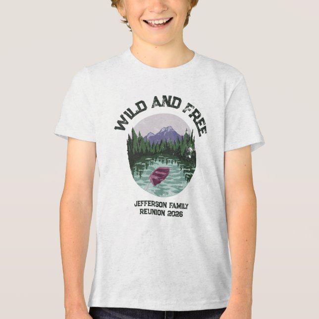 Outdoor Camping Wild and Free Custom Reunion  Tri-Blend Shirt (Vorderseite)