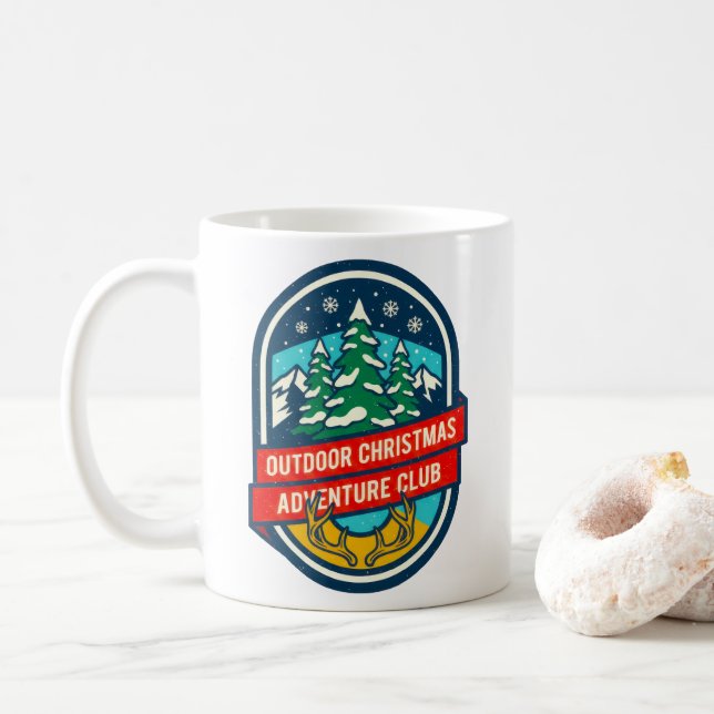 Outdoor Christmas Adventure Club Design Kaffeetasse (Mit Donut)