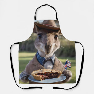 "Outdoor Delight: Ein Känguru isst Aussie Meat Pie Schürze