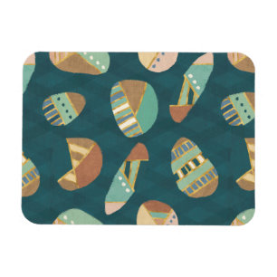 Outdoor Geo Step   Blaues Muster Magnet