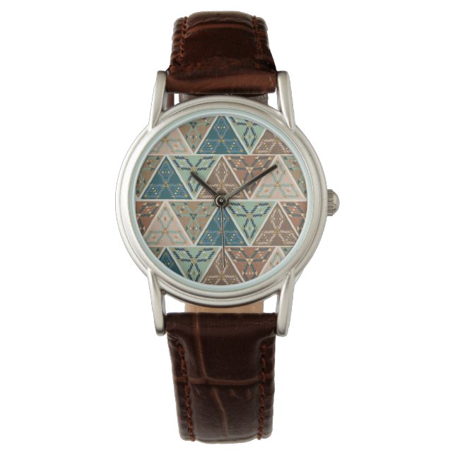 Outdoor Geo Step | Geometrisches Muster Armbanduhr (Vorderseite)