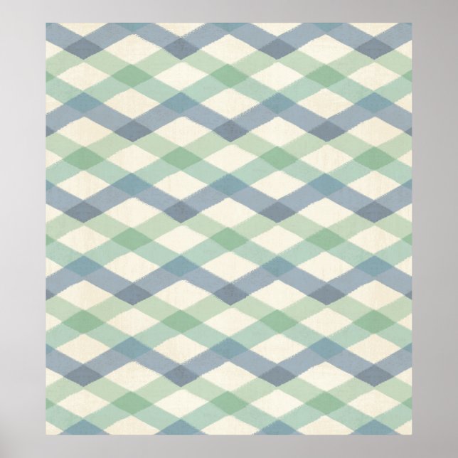 Outdoor Geo Step | Geometrisches Muster der Pastel Poster (Vorne)