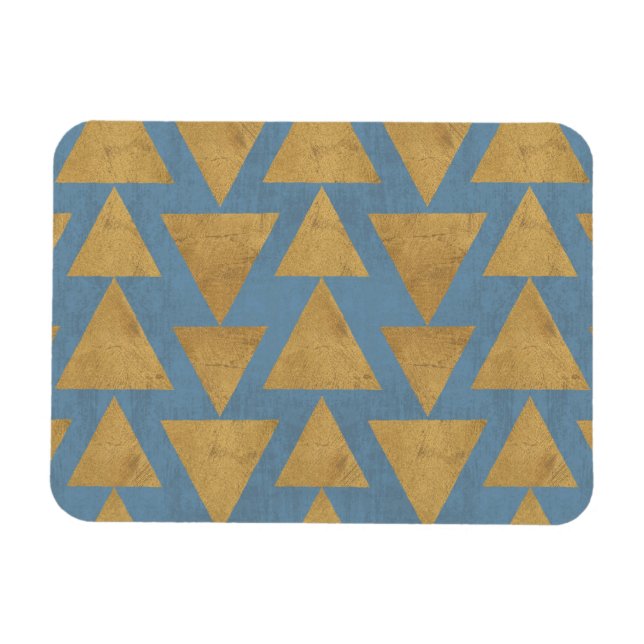 Outdoor Geo Step | Gold & Blue Muster Magnet (Horizontal)