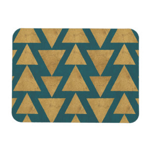Outdoor Geo Step Gold & Dark   Teal Pattern Magnet