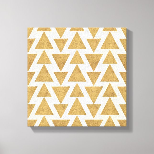 Outdoor Geo Step Gold Geometric Pattern Leinwanddruck (Vorderseite)