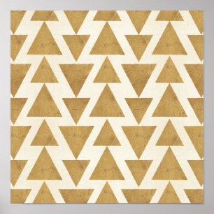 Outdoor Geo Step Gold Geometric Pattern Poster