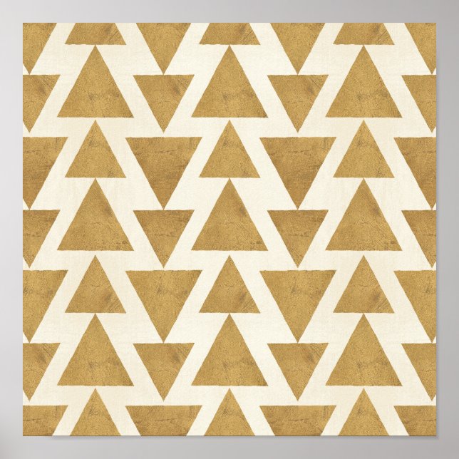 Outdoor Geo Step Gold Geometric Pattern Poster (Vorne)