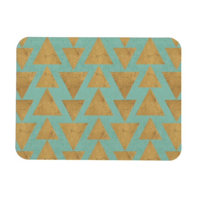 Outdoor Geo Step Gold & Teal Pattern Magnet (Horizontal)