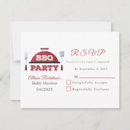 Outdoor GRILLEN Baby Shower RSVP Card Karte