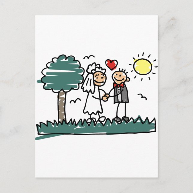Outdoor Hochzeit Outside Nature Green Wedding Postkarte (Vorderseite)
