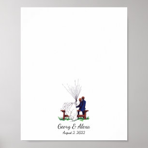 Outdoor Liebe Wedding Couple Fingerprint Guest Boo Poster