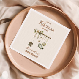 Outdoor Little Fisherman Fishing Baby Shower Serviette