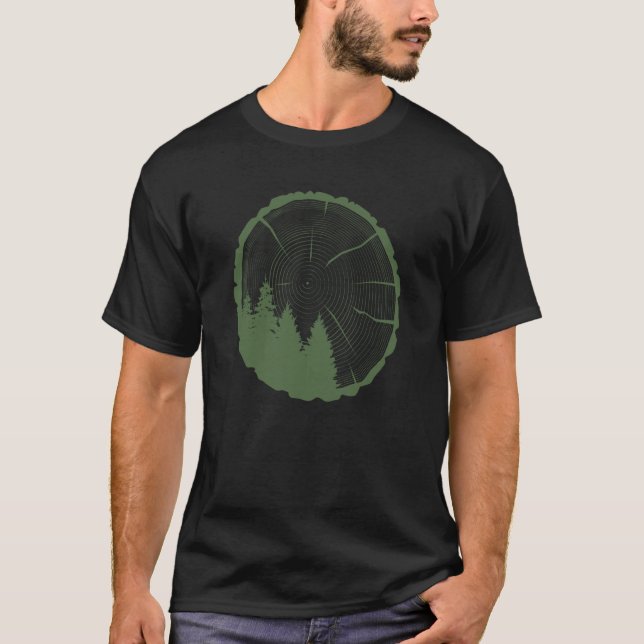 Outdoor-Mode-Stil Dunkelgrün Gorpcore T-Shirt (Vorderseite)