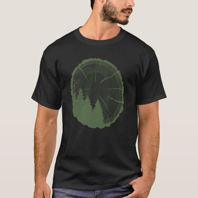 Outdoor Mode Style Dunkelgrüner Gorpcore T-Shirt (Vorderseite)