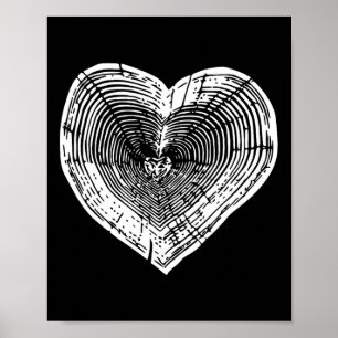 Outdoor Nature Lover Tree Ring Herz Erde Tag 1 Poster