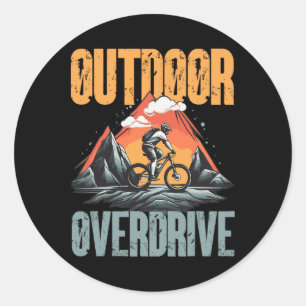 Outdoor Overdrive Mountainbike-Trail  Runder Aufkleber