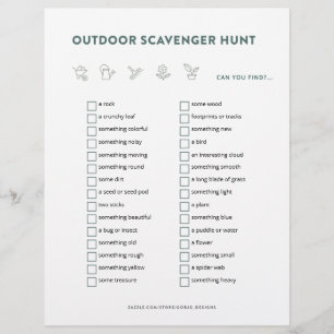 Outdoor Scavenger Jagen Kinder Aktivitäten Party S Flyer