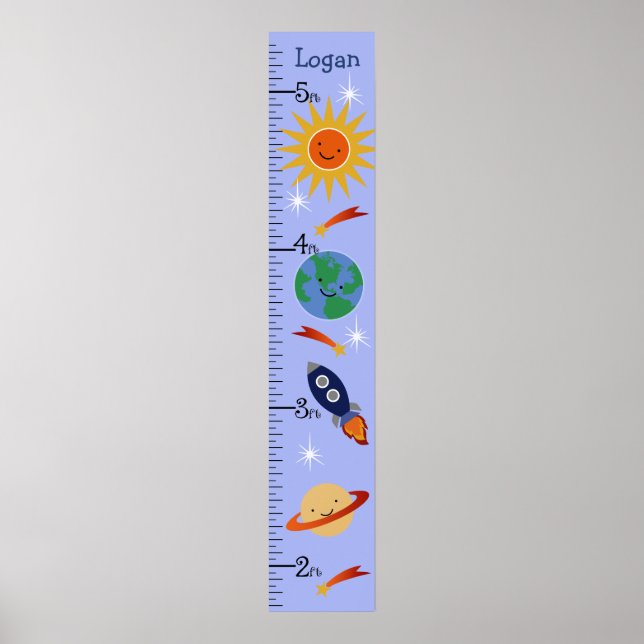 Outdoor Space Rockets Growth Chart Behalte bei 8x4 Poster (Vorne)