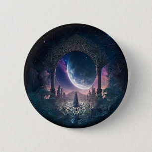 Outdoor Space Surreal Fantasy Art Button