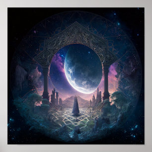 Outdoor Space Surreal Fantasy Art Poster