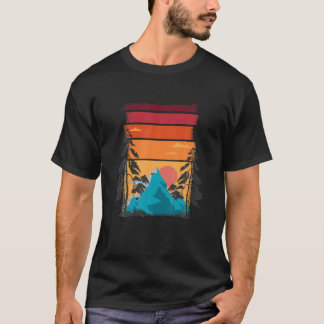 Outdoor Sunset Vintage Berge Sonnenschein T-Shirt