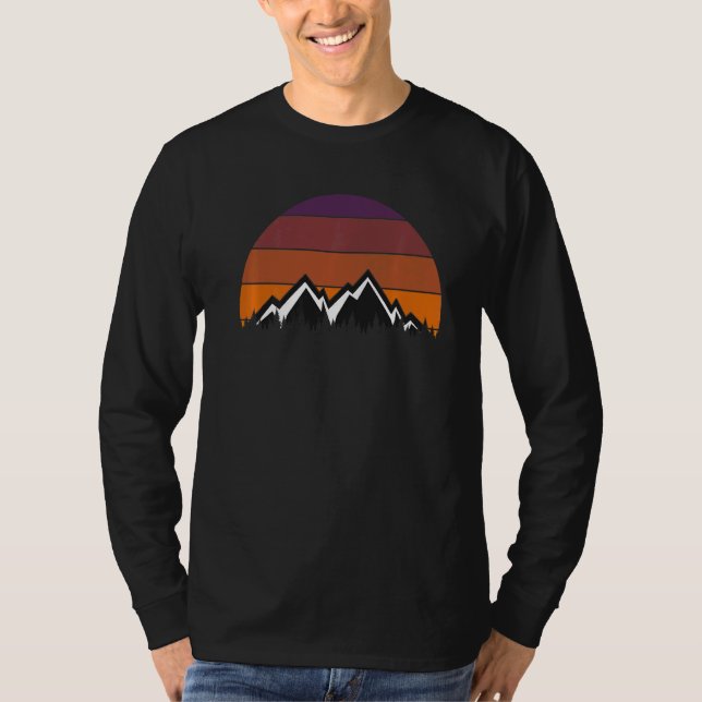 Outdoor Sunset Vintage Berge Sonnenschein T-Shirt (Vorderseite)