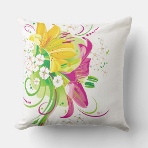 Outdoor Throw Pillow-Summer-Blume Kissen