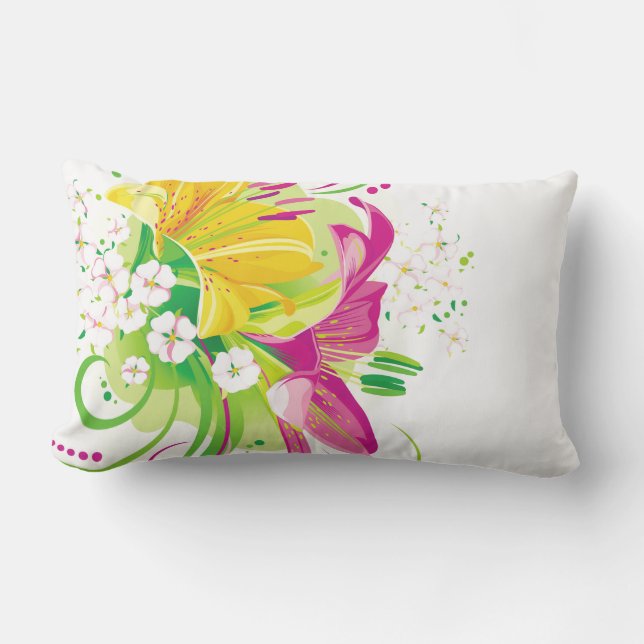 Outdoor Throw Pillow-Summer-Blume Kissen Für Draußen (Vorderseite)