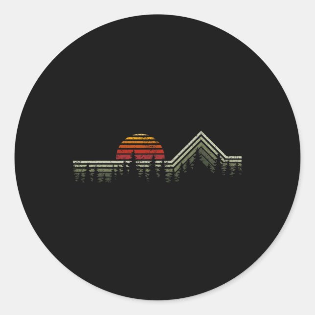 Outdoor Travel Nature Designs Uni Erwachsene Retro Runder Aufkleber (Vorderseite)