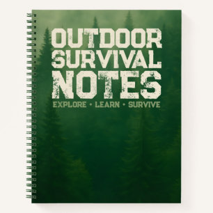 Outdoor-Überlebensnotizen – Waldhintergrund Notizbuch